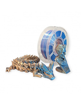 DUAL SILK PLA - 1,75 mm - BLUE/ORANGE - 1000 g