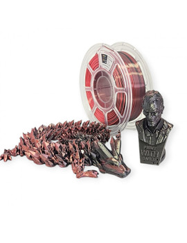 DUAL SILK PLA - 1,75 mm - BLACK/RED - 1000 g