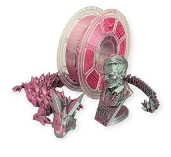 DUAL SILK PLA - 1,75 mm - ROSE/JADE - 1000 g